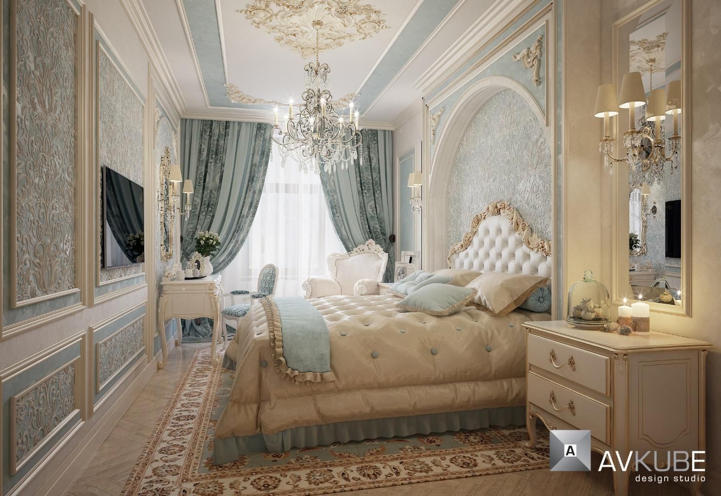 Спальня в классическом стиле от «АвКубе»