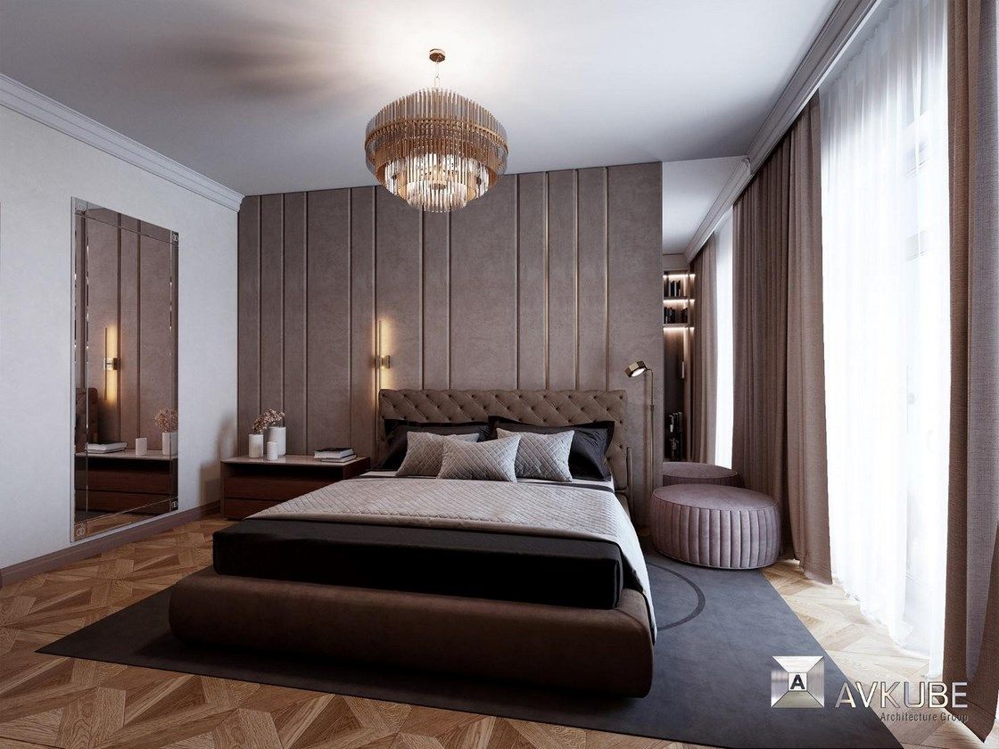 На фото – дизайн-проект гостевой спальни в квартире на Мосфильмовской