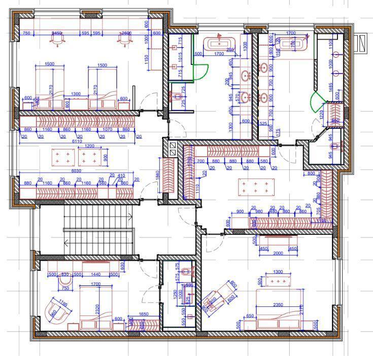 На фото — планировочное решение второго этажа загородного дома, дизайн проект «АвКубе»
